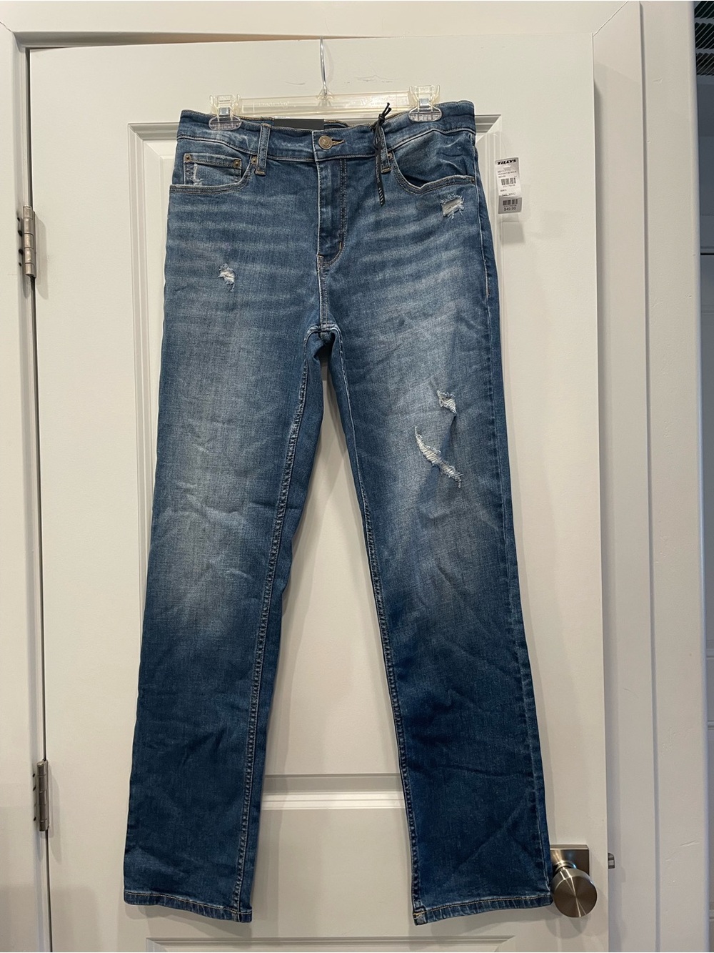 Men’s Blue Denim RSQ Slim Straight Jeans Size W30xL32 Distressed